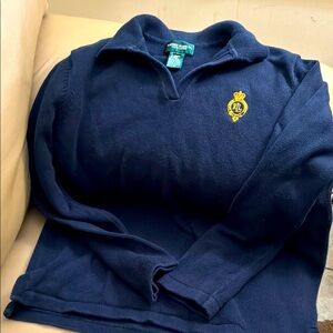 Lauren Jeans Company by Ralph Lauren Blue Knit with Gold Crest logo